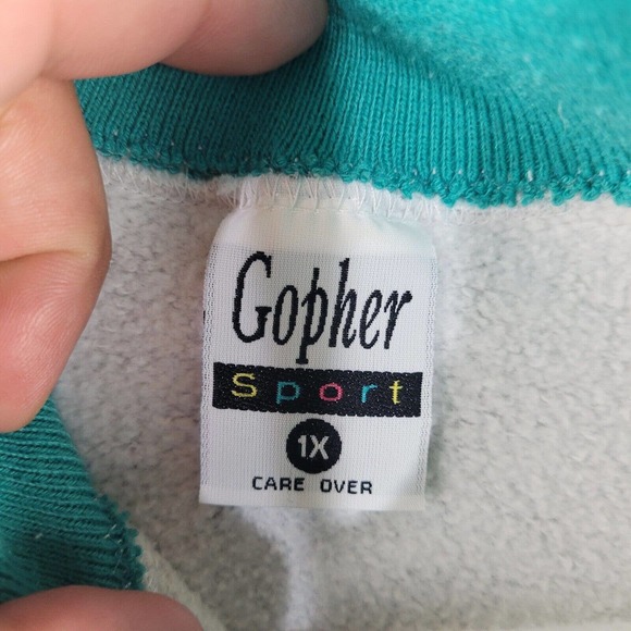 Vintage Cat Winter Sweatshirt Womens 1X Gray Collared Snowy Scenery Made USA 90s - Picture 2 of 13